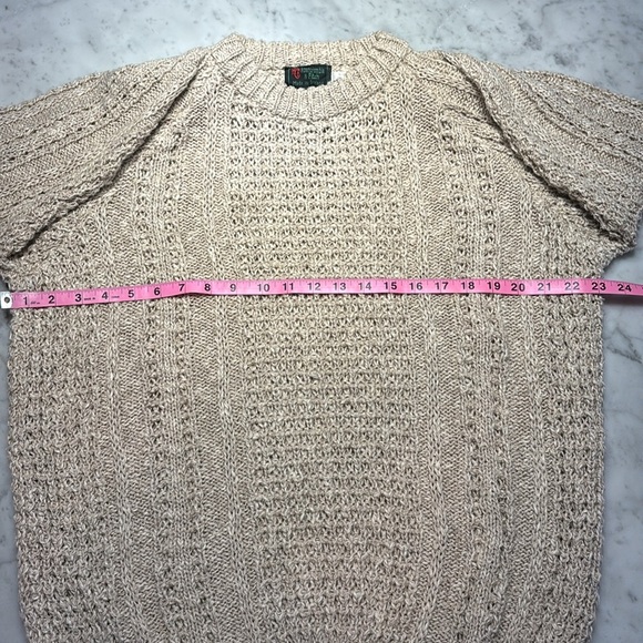 Vintage Abercrombie & Fitch Cream Fisherman Sweater with Cable-Knit - Picture 6 of 9